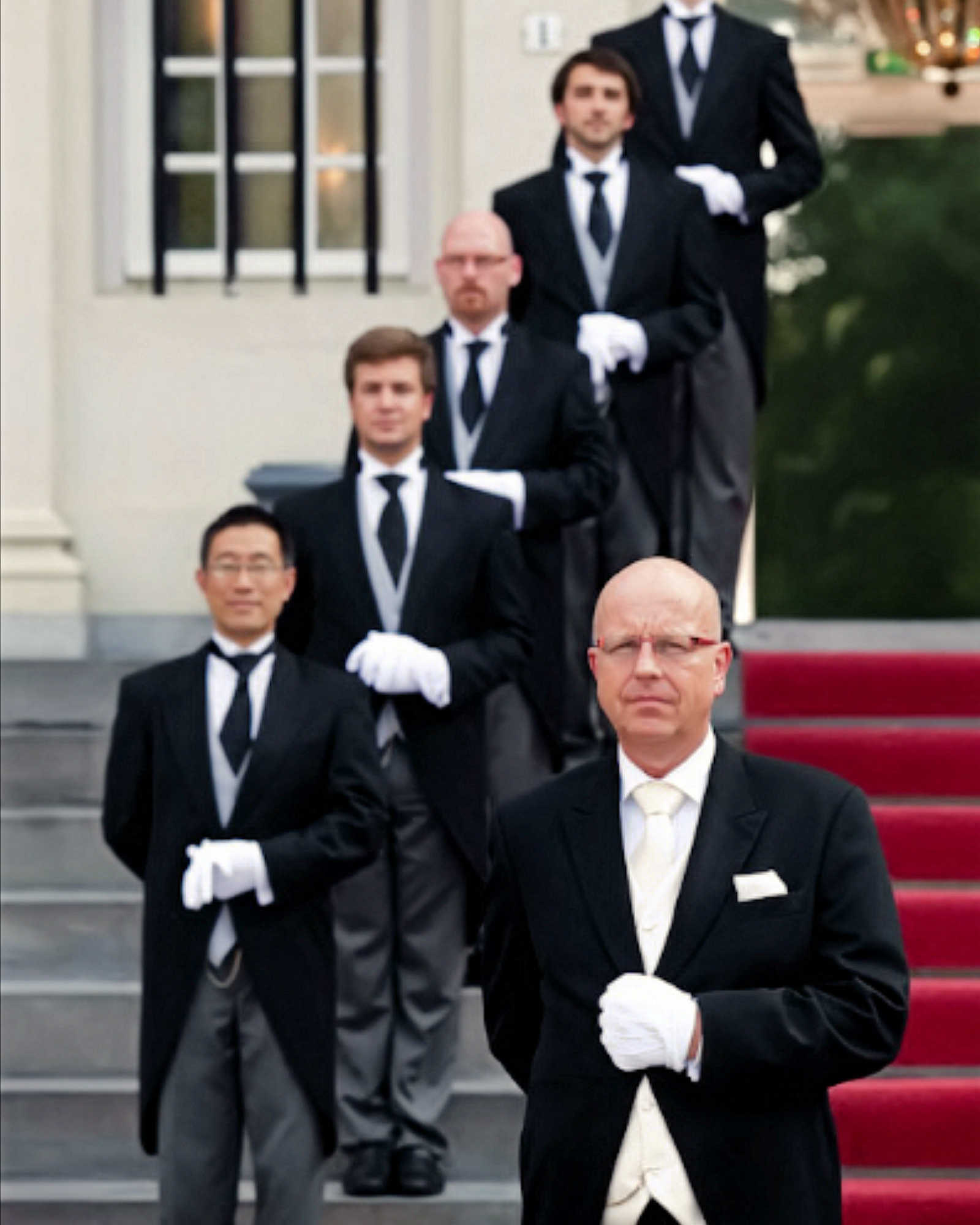 Mr. Wennekes with butlers of The International Butler Academy